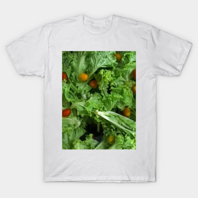 Lettuce and Cherry tomato salad greens. T-Shirt by FOGSJ